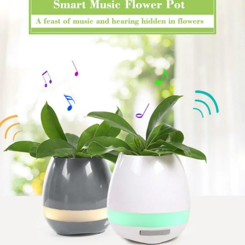 Musical Flower Pot - LED Rechargeable Bluetooth Music Night Light Speaker