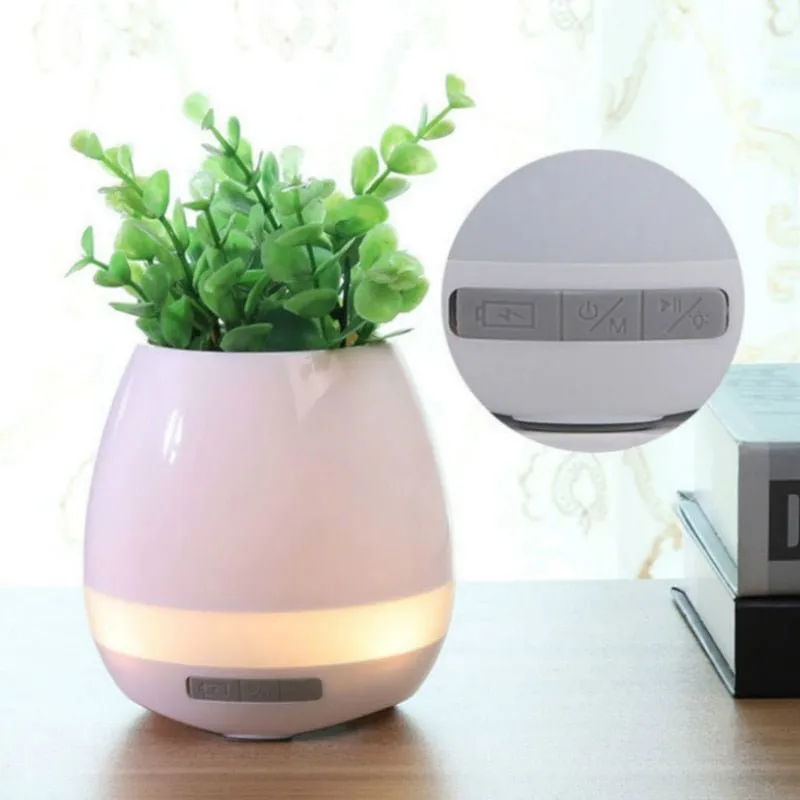 Musical Flower Pot - LED Rechargeable Bluetooth Music Night Light Speaker