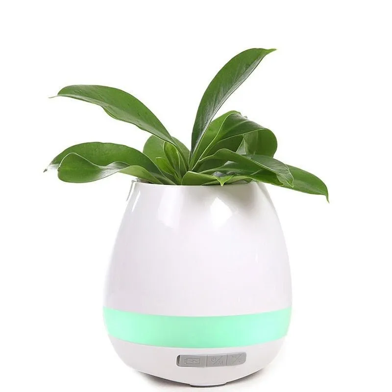 Musical Flower Pot - LED Rechargeable Bluetooth Music Night Light Speaker