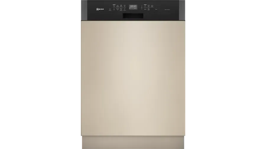 Neff Semi-Integrated Dishwasher 60 cm, Brushed steel, tall tub