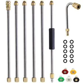 Pressure Washer Extension Wand Set, 8 ft Replacement Lance with 5 Nozzle Tips, 4000 PSI