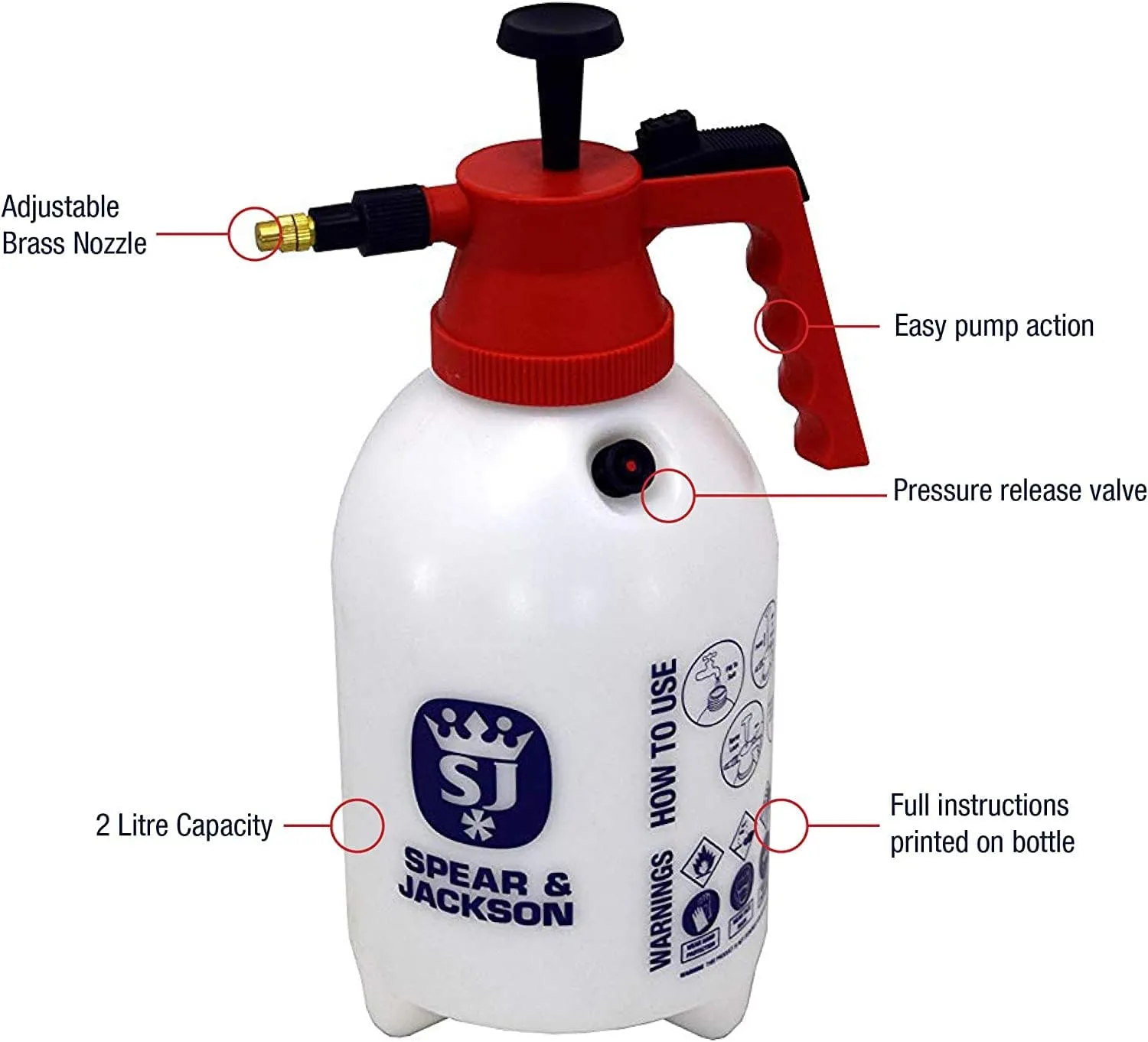 Spear & Jackson 2LPAPS 2 Litre Pump Action Pressure Sprayer