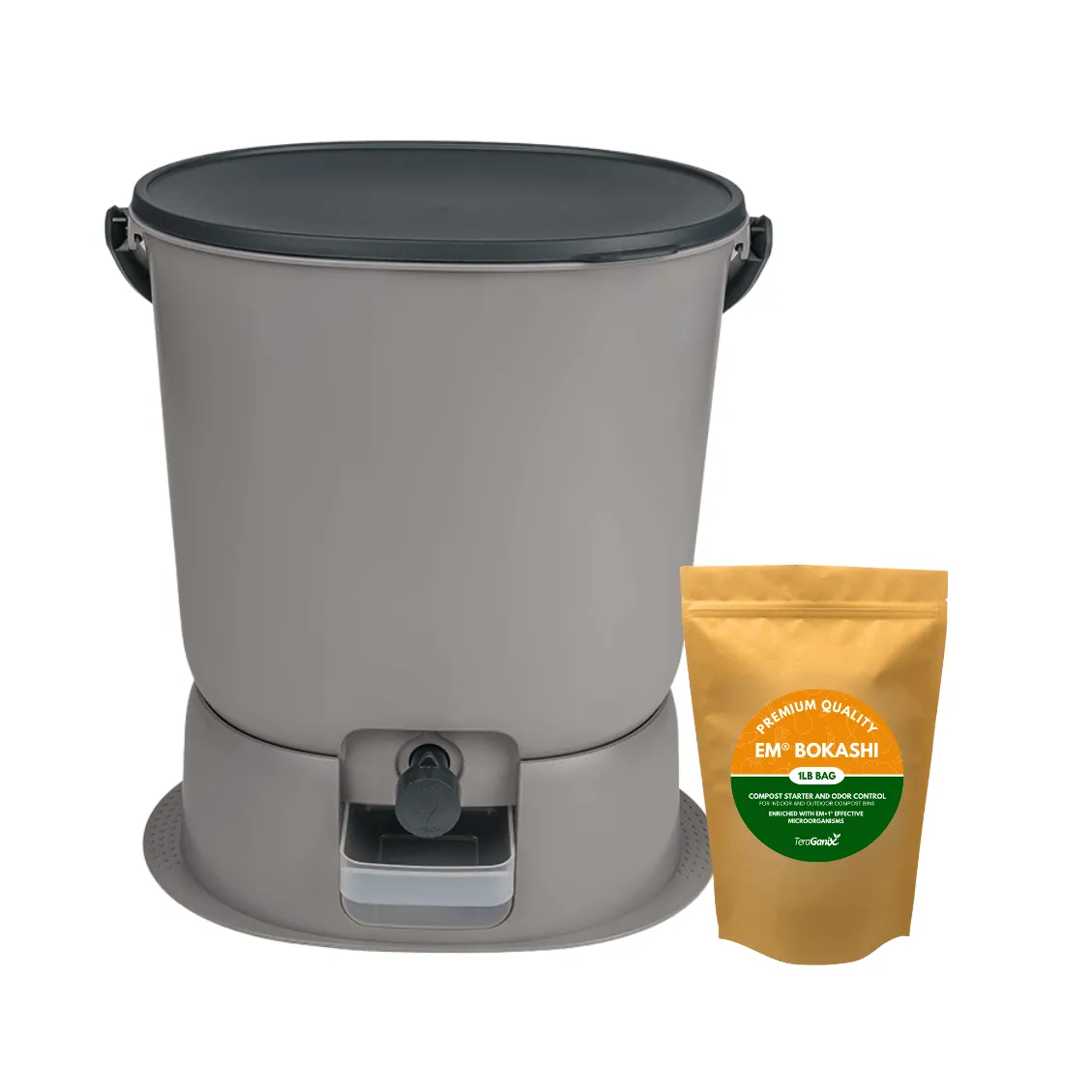 The Essential Bokashi Compost Bin Starter Kit, 4.4 gal