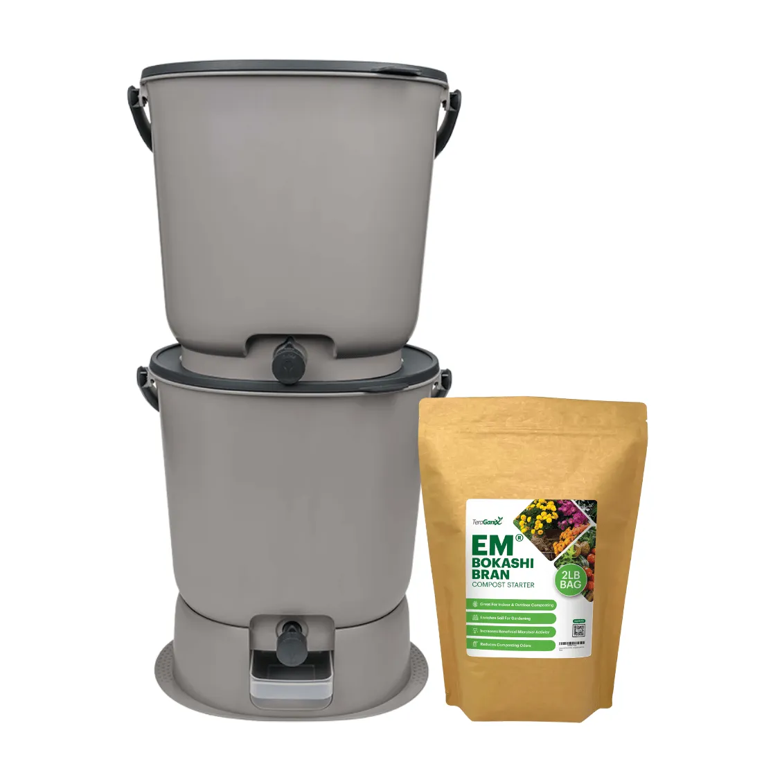 The Essential Bokashi Compost Bin Starter Kit, 4.4 gal