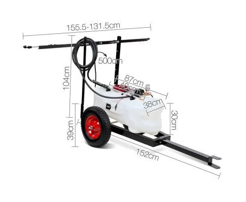 Weed Sprayer 60L Tank With Heavy Duty Trailer & Rear Boom